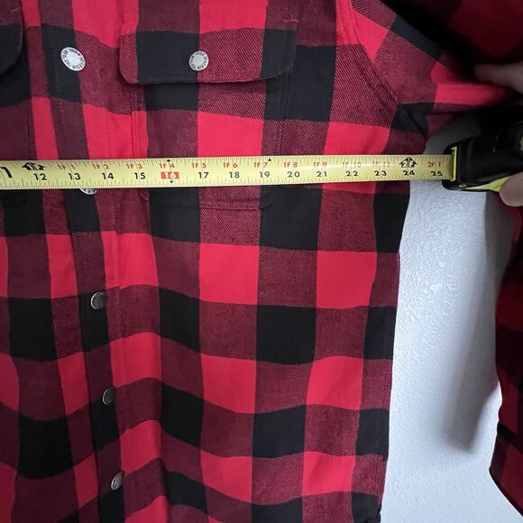 Iron And Resin Buffalo Plaid Shirt Jacket Size XXL Red - Picture 6 of 8